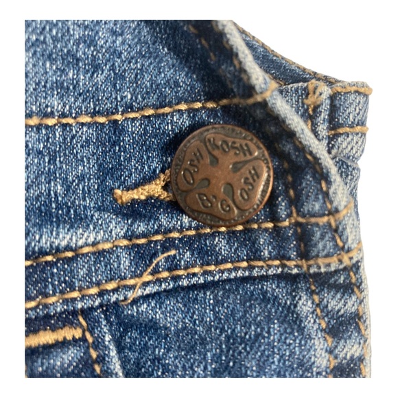 Oshkosh B’Gosh Vestbak Toddler Size 3T Blue Denim Overall Shorts Adj Strip - Picture 15 of 15